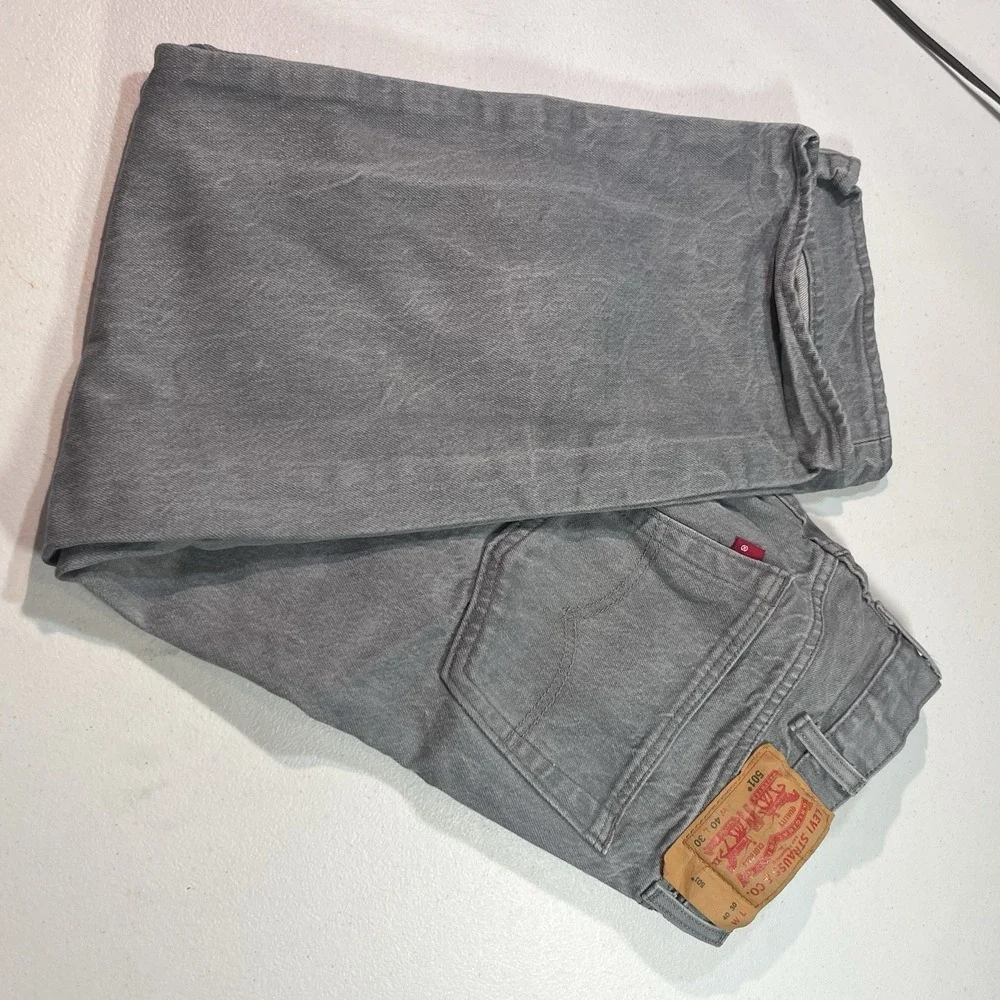 Levi's 501 Jeans Men's Dark Gray Denim Pockets Classic Straight Button Fly 40X30